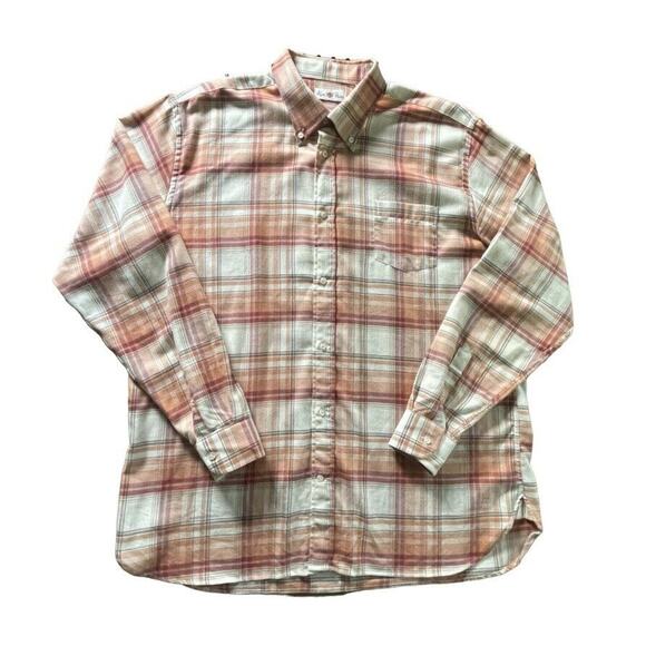 NWOT Alan Paine England Modern LS Button Up Shirt Plaid Red & Orange XL Men - Picture 2 of 9